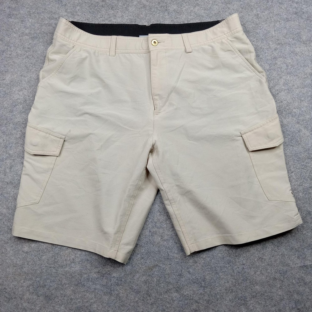 Field Stream‎ Shorts Mens 38 Khaki Cargo Stretch Hiking Fishing Zip Performance